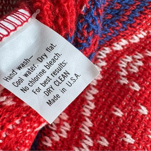 Vintage ALPS Merrimac Valley New England christmas sweater red size large - Picture 8 of 8